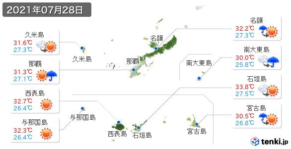 沖縄県(2021年07月28日の天気