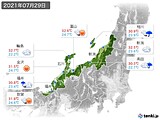 2021年07月29日の北陸地方の実況天気