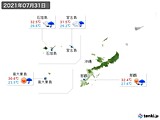 2021年07月31日の沖縄地方の実況天気