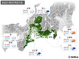 2021年07月31日の東海地方の実況天気