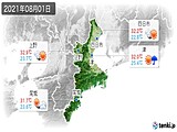 2021年08月01日の三重県の実況天気
