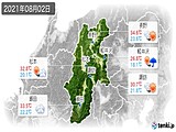 2021年08月02日の長野県の実況天気