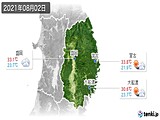 2021年08月02日の岩手県の実況天気