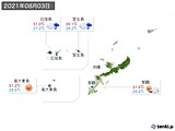 2021年08月03日の沖縄地方の実況天気