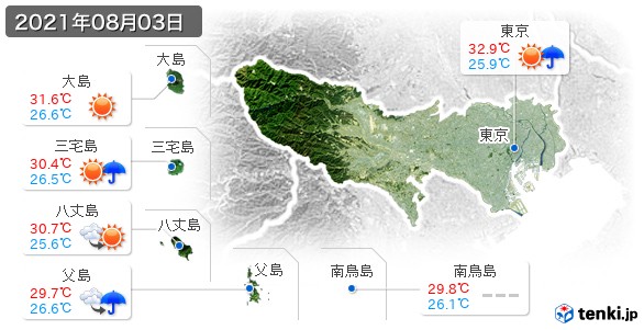 東京都(2021年08月03日の天気
