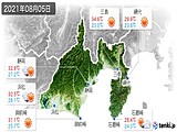 2021年08月05日の静岡県の実況天気