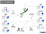 実況天気(2021年08月05日)