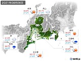 2021年08月06日の東海地方の実況天気