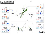 実況天気(2021年08月06日)