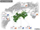 2021年08月07日の四国地方の実況天気