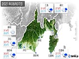 2021年08月07日の静岡県の実況天気