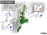 2021年08月07日の三重県の実況天気