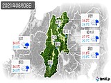 2021年08月08日の長野県の実況天気