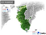 2021年08月09日の和歌山県の実況天気