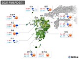 実況天気(2021年08月09日)