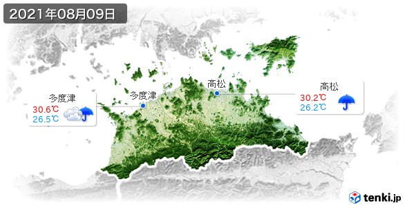 香川県(2021年08月09日の天気
