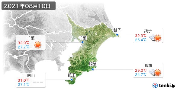 千葉県(2021年08月10日の天気