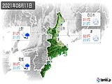 2021年08月11日の三重県の実況天気