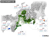 実況天気(2021年08月11日)