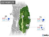 2021年08月12日の岩手県の実況天気