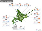 実況天気(2021年08月13日)