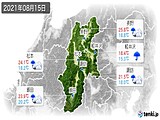 2021年08月15日の長野県の実況天気
