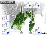 2021年08月15日の静岡県の実況天気