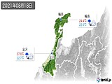 2021年08月18日の石川県の実況天気