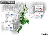 2021年08月18日の三重県の実況天気