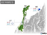 2021年08月21日の石川県の実況天気