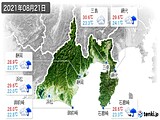 2021年08月21日の静岡県の実況天気