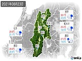 2021年08月23日の長野県の実況天気