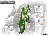 2021年08月26日の長野県の実況天気