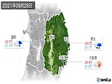 2021年08月28日の岩手県の実況天気