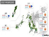 実況天気(2021年08月28日)