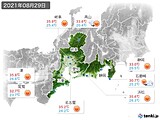 2021年08月29日の東海地方の実況天気