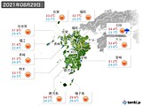 2021年08月29日の九州地方の実況天気