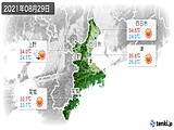 2021年08月29日の三重県の実況天気