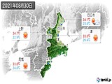 2021年08月30日の三重県の実況天気