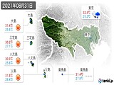 2021年08月31日の東京都の実況天気