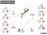 2021年09月01日の沖縄県の実況天気