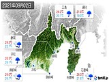 2021年09月02日の静岡県の実況天気