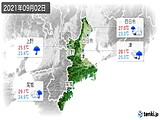 2021年09月02日の三重県の実況天気