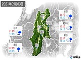 2021年09月03日の長野県の実況天気