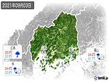 2021年09月03日の広島県の実況天気