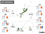 2021年09月05日の沖縄県の実況天気