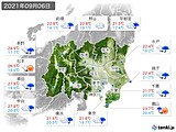 2021年09月06日の関東・甲信地方の実況天気