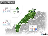 2021年09月06日の島根県の実況天気