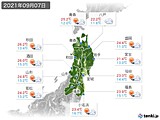 2021年09月07日の東北地方の実況天気