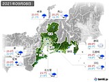 2021年09月08日の東海地方の実況天気